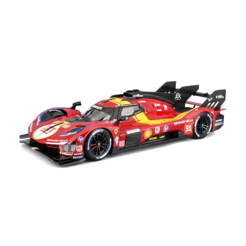 Bburago - Ferrari 499P 24H LMH Hypercar 2025#51, 1:18 Scale Miniature Car, Detailed Replica with Opening Doors, Official Ferrari Life, 14+