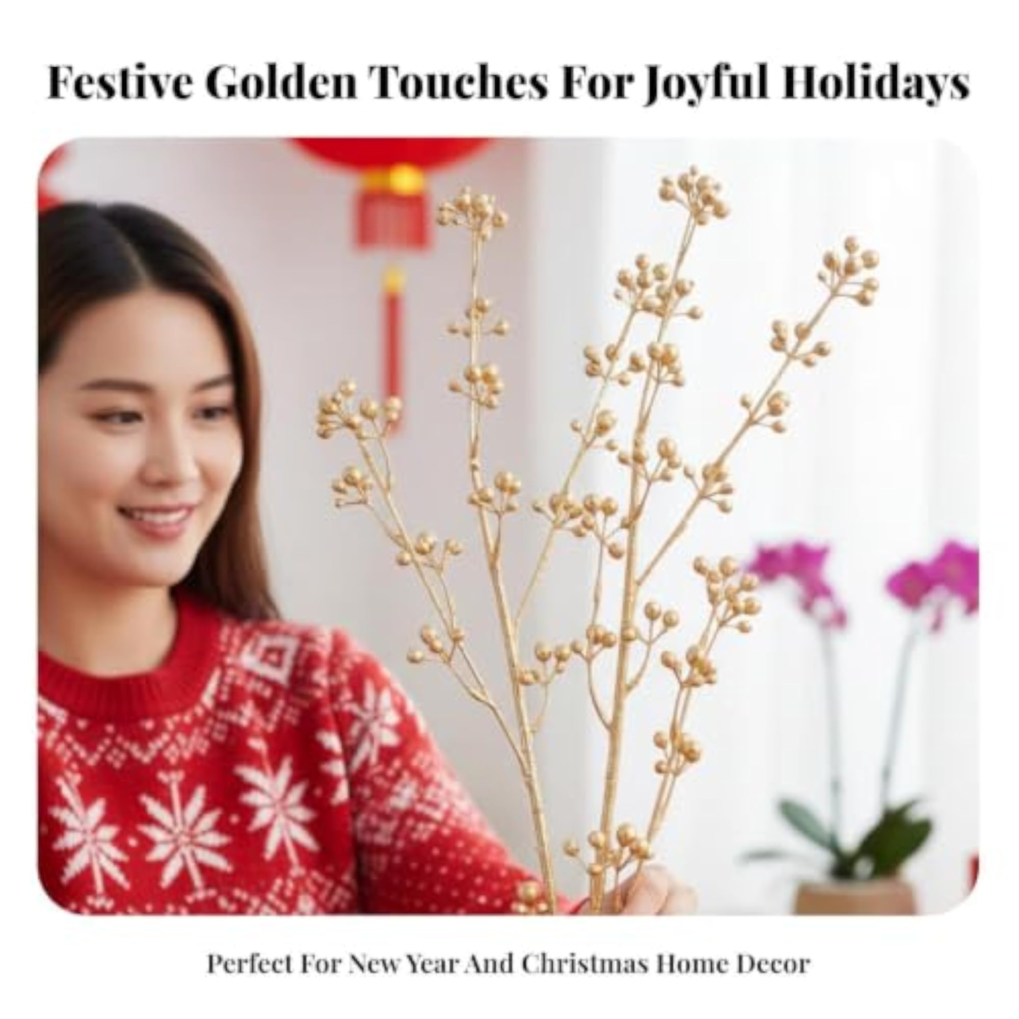 Gold Artificial Bean Decorative Fruit for New Year Holiday