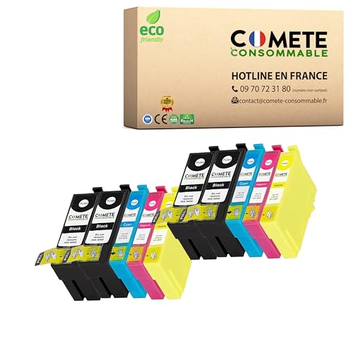 Cartouches d'encre 34XL compatibles Epson pack 10 COMETE Balle de Golf WF-3725DWF WF-3720DWF