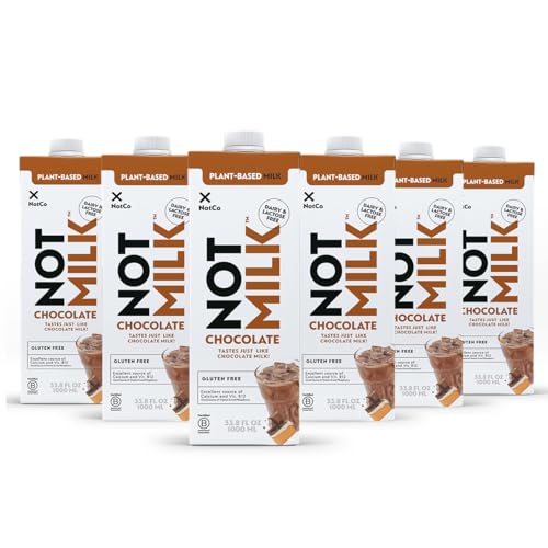 NotMilk Chocolate Plant-Based Milk Alternative, 33.8 Fl Oz (Pack of 6) - Shelf-Stable, Lactose-free, Vegan, Non-GMO