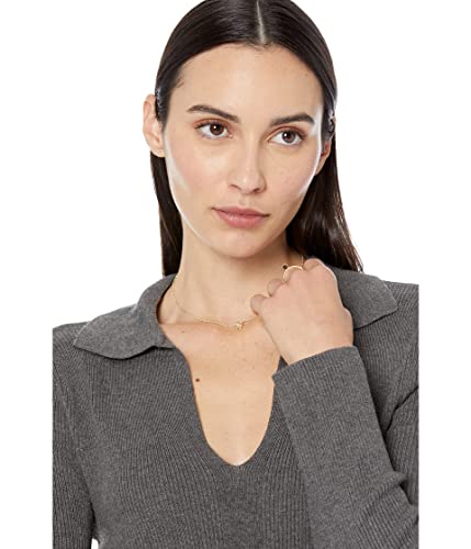 Image of Calvin Klein Women's Johnny Collar V Neck Lightweight Long Sleeve Comfortable Sweater
