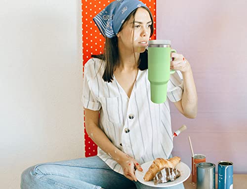 Dloccold 40 Oz Stainless Steel Tumbler With Handle, Insulated Tumbler With Lid & Straw, Travel Mug Cup Holder Friendly, Reusable Large Tumbler For Water, Iced Tea Or Coffee, Gift For Men Women (Cream) #TOP7