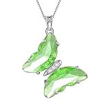 Aurora Tears, collana con ciondolo a forma di farfalla e cuore, in argento Sterling 925, ideale come regalo di nozze o compleanno per donne, Zirconia cubica
