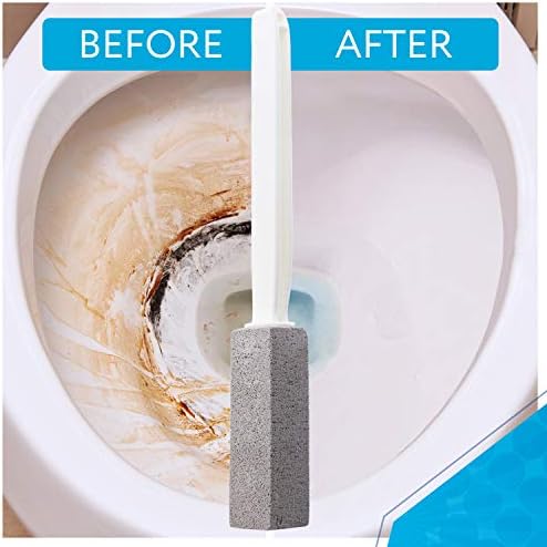 [4 Pack] Extra Long Handled Pumice Stone Toilet Bowl Cleaner - Limescale Remover - Pumice Toilet Brush - Also Cleans BBQ Grills, Tiles, Tile Grout, & Swimming Pools by Impresa