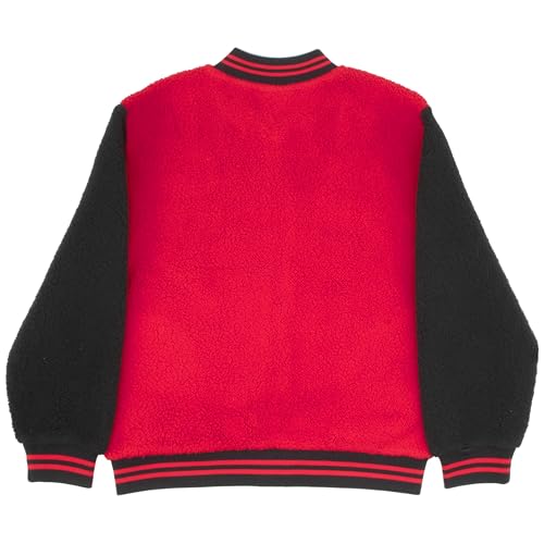 Image of Disney Lilo & Stitch, Minnie Mouse Girls Fleece Varsity Jacket - Fuzzy Lightweight Zip-Up Bomber Jacket for Kids