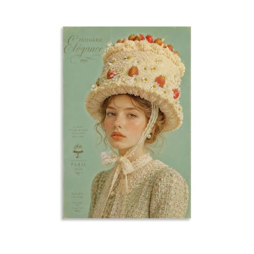 Póster de mujer de postre Couture decorativo con acabado estético refinado para el hogar