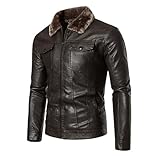 Herren Manuel Lederjacke aus Leder-Imitat | Motorradjacke Bikerjacke für Männer Herren Kunstlederjacke Übergangsjacke Biker-Jacke Steppjacke Herren Herrenjacke üBergangsjacke 3Xl Herrenjacken Winterjacke