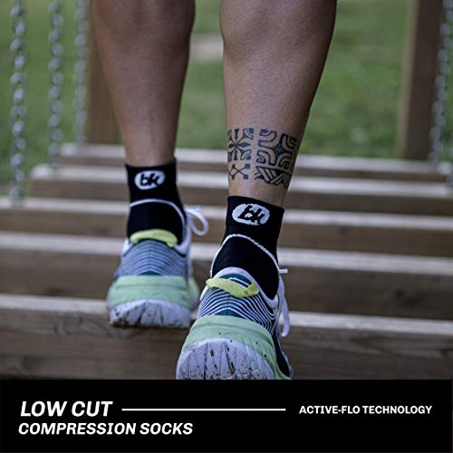 [2er Set] Bknees Kompressionssocken in 9 Farben + S, M, L – Damen & Herren – Sportsocken/Sportstrümpfe für verbesserte Leistung, Erholung & Blutkreislauf beim Sport, Reisen & Flug – Kurz - 6