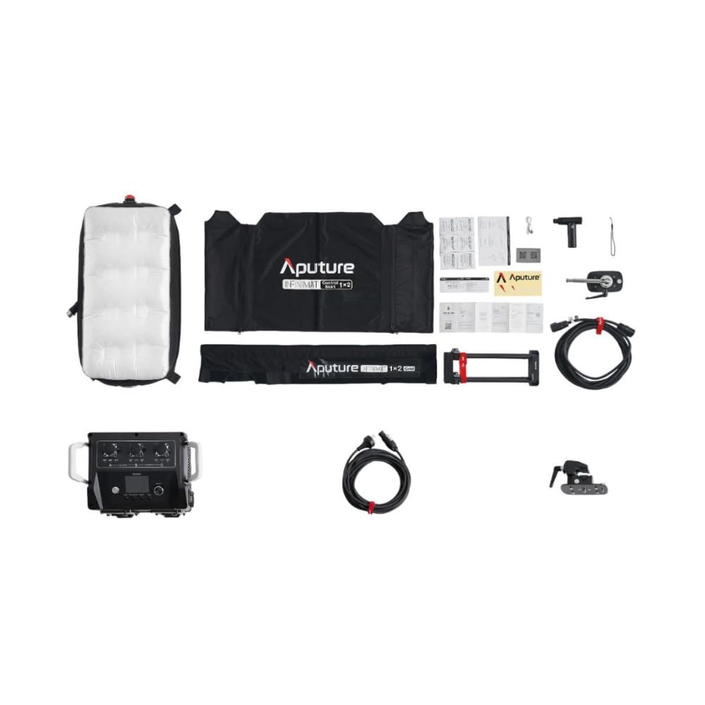 Aputure INFINIMAT 400W V-Mount Kit of 1x2 Feet Weather Resistant Full-Color RGBWW Pixelated LED Modular Light Mat with Inflatable Softbox