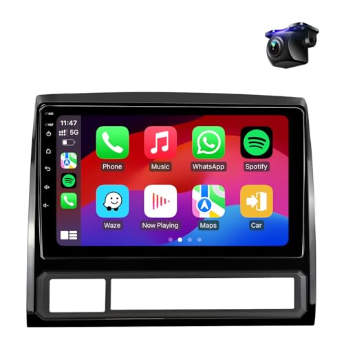 Car Stereo Radio for Toyota Tacoma 2005-2015 9 inch Touch Screen with Wireless Carplay/Android Auto / Android12 / FM RDS/GPS Navigation/HD Backup Camera