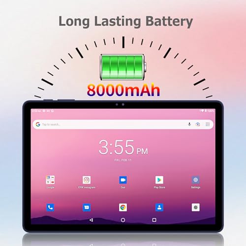 Image of 11 Inch Tablet Android 14 Tablet,128GB Pad with Protective Case, Octa Core Processor, WiFi 6, 11'' IPS HD Display, 8000mAh Battery, 2+8MP Dual Camera