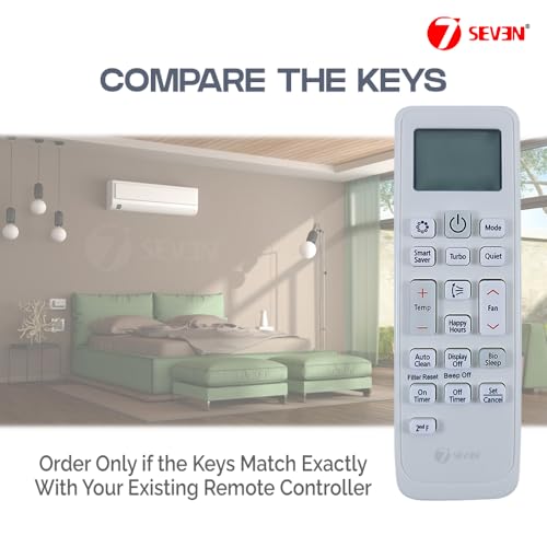 Image of 7SEVEN Compatible with Samsung AC Remote Control DB93-11489L Model 90B Suitable for Split and Window 1 1.5 2 Ton Air Conditioner - Match Each Keys Exactly to Replicate Genuine Remote Function
