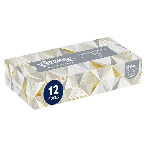 Kleenex Professional Facial Tissue, Bulk (03076), 2-Ply, White, Flat Boxed Format, Designed for Business, Convenience Size (125 Tissues/Box, 12 Boxes, 1,500 Sheets/Case)