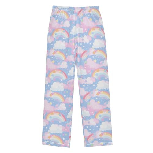 Boys' Pants Rainbow Pink White Cloud Long Bottoms Jogger Pants Elastic Waist Trousers with Pockets S-XL