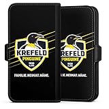 DeinDesign Flip Case kompatibel mit Samsung Galaxy A53 5G Handyhülle aus Kunst Leder schwarz Klapphülle Krefeld Pinguine Eishockey Sport
