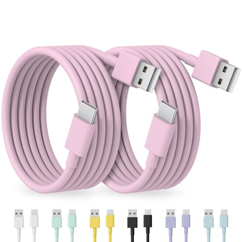 Image of USB to USB C Cable for iPhone 17 16 15 Type C Carplay 2Pack 5FT Cable Pink | Fast Charging Carplay Cable, USB C Carplay Cord Compatible with iPhone 17 16 15