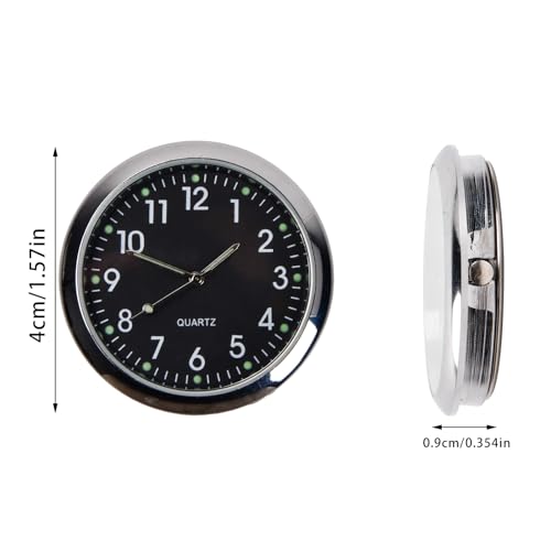 Armaturenbrett Uhr Mini Quarz Autouhr mit Clip für Auto Innendekoration, kleine Wanduhr (Schwarz)