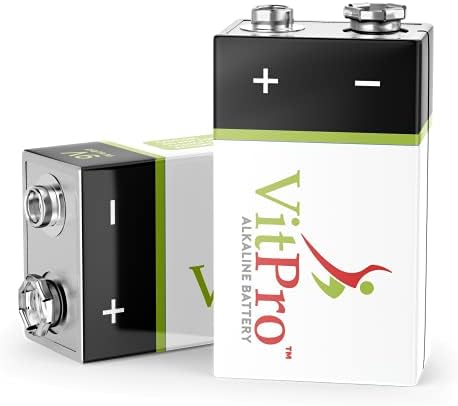 VitPro 9V Batteries | High Performance All-Purpose Alkaline Batteries | 5-Year Shelf Life | Easy to Open Value Pack | 4 Pack