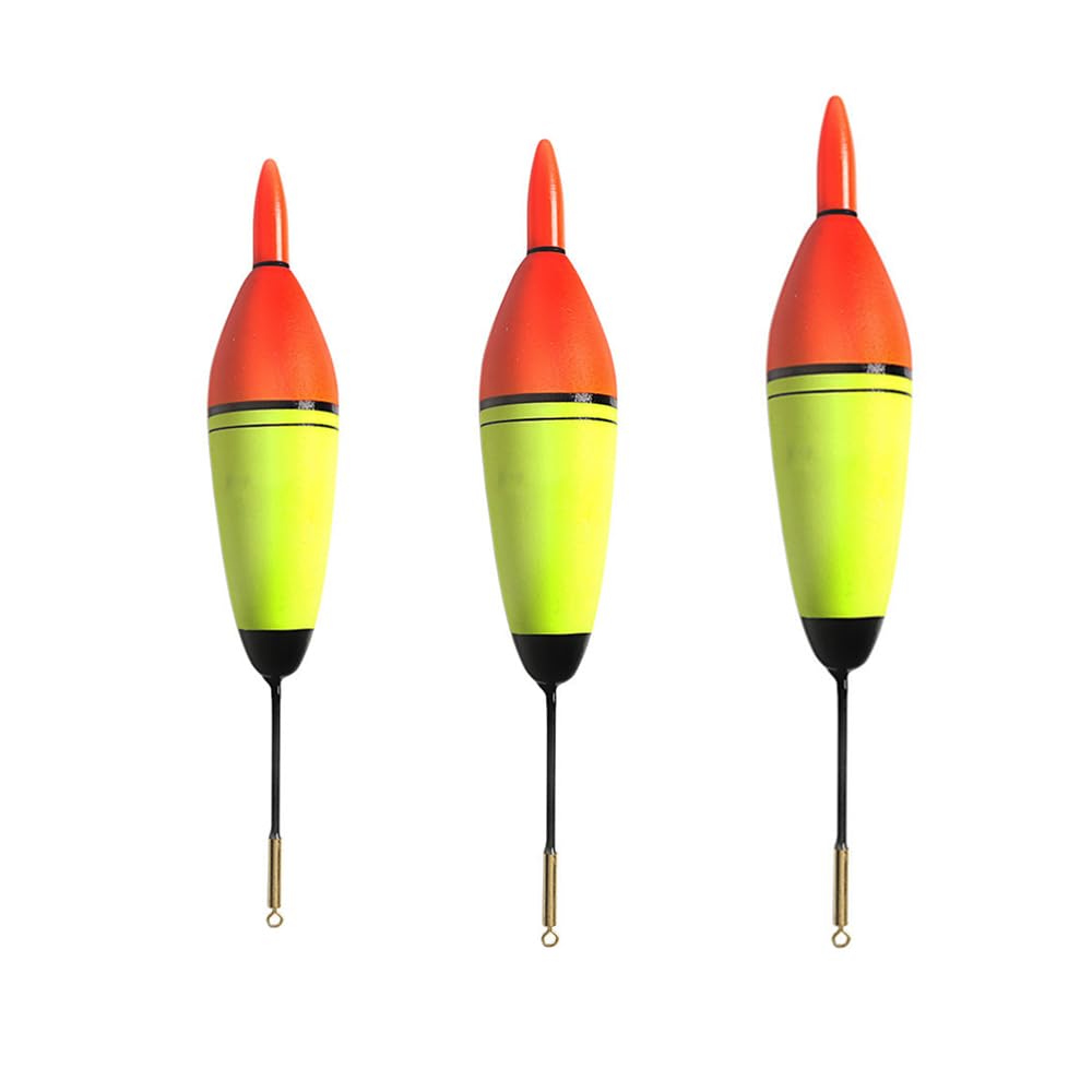 Fishing Bobbers, EVA Foam Night Fishing Float Luminous Glowing Bobbers for Pike Perch Carp Bass, 3 Pack, Red LED, 10g