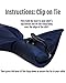 boxed-gifts Clip on Ties for Men - Premium Navy Solid Color Clip on Tie