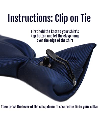 Image of boxed-gifts Clip on Ties for Men - Premium Black Solid Color Clip on Tie