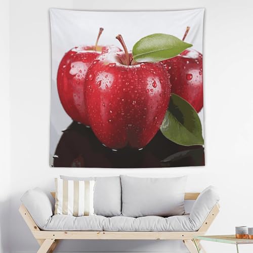 Tapisserie murale pomme rouge amusante pour reveiller un mur blanc triste