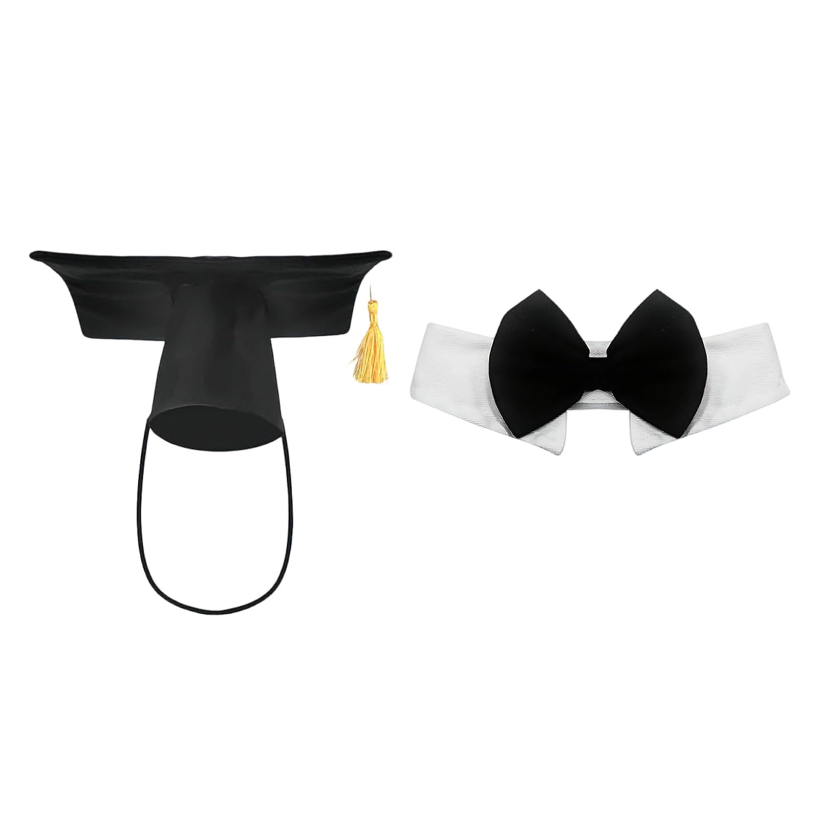 Tsophreniq User Friendly Efficient Graduation Accessories Black Cap and Bowtie Set Sustainable Party Decorations Polyester Materials Ceremony Decors
