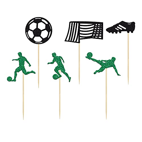 Gyufise 24 Pack Soccer Cupcake Toppers Glitter Football Cupcake Decorations Sports Theme Cupcake Picks For Soccer Party Decoration Baby Shower Cake Decoration … #TOP2