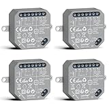 LoraTap ZigBee - Juego de 4 interruptores para persianas, control inteligente para persianas, 380 W, compatible con Alexa