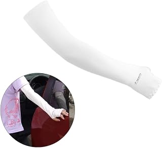 Par De Mangas De Resfriamento De Braço Protetores De Manga Capa De Braço Mangas Buchas Oversleeves Unissex Oversleeve Proteção UV Capa De Braço De Golfe Branco Sem Dedos Homens E