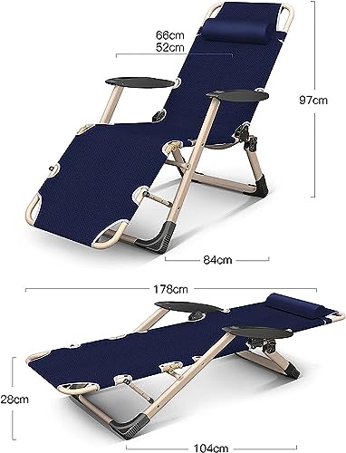 Chaise longue pliable multiposition lit d'accompagnement portable de bureau - 3