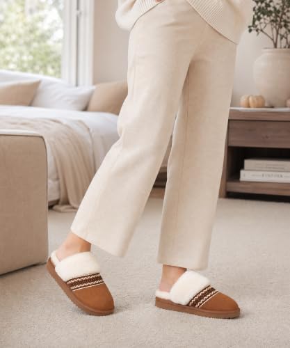 Image of Litfun Women's Fuzzy Memory Foam Slippers Fluffy Winter House Shoes Indoor and Outdoor