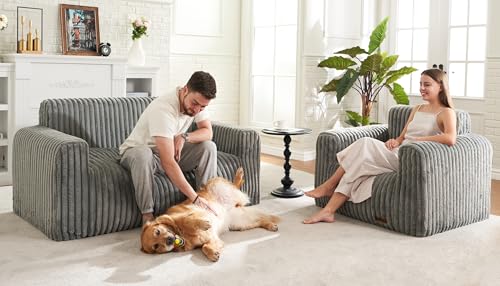 Hobestluk 601/602 Bean Bag Chairs Sofa For Adults Fluffy Bean Bag Chair With Armrest Comfy Plush Beanbag Sofa Sack Memory Foam Sofa thumb #3