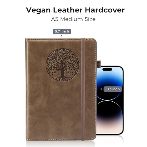 BIYUNRO Lined Journal Notebook for Women & Men, Hardcover Leather Journals for Writing, Diary, Note Taking, Work & Travel, A5 — view 5