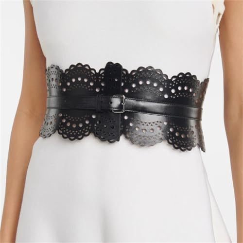 Hollow Carved Leather Waistband Buckle Wide Waistband Dress with Decorative Waistband Closure(90cm)4