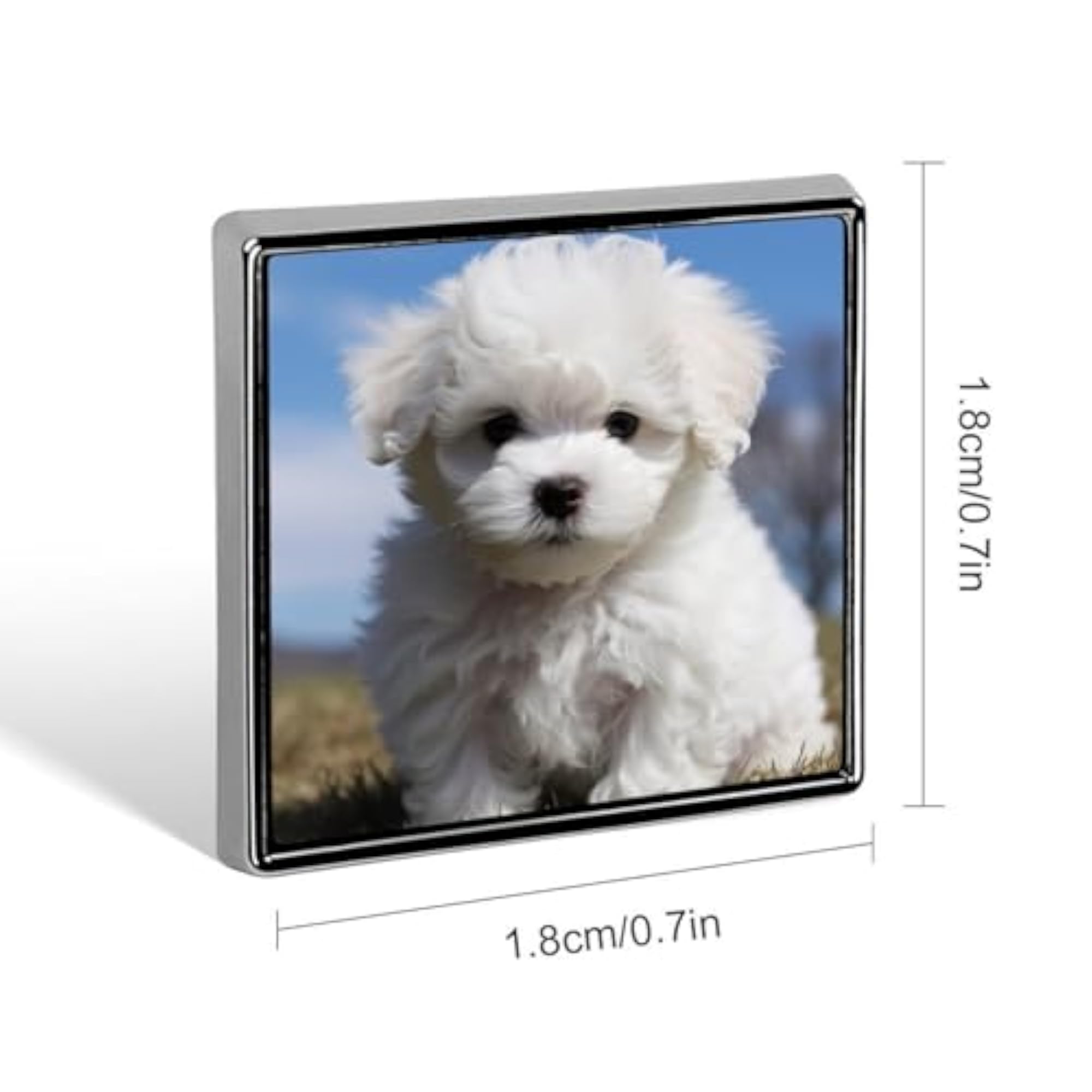 Bichon Frise Dog Square Lapel Pin, Cute Accessory