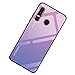 Produktbild Fantasyqi Handyhülle Kompatibel mit Huawei P30 Lite Hülle + Kostenlos Schutzfolie [Ultra Hybrid Silikon TPU mit Gradient 9H Panzerglas] 9H Gehärtetem Marmor Glas Rückseite mit TPU Rahmen