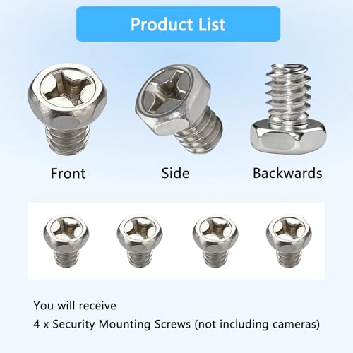4Pcs Security Mounting Screws Replacement Compatible with Google Nest Cam with Floodlight, Outdoor Floodlight Camera Accessories, Durable and Weatherproof Fasteners, Strong as Original Quality