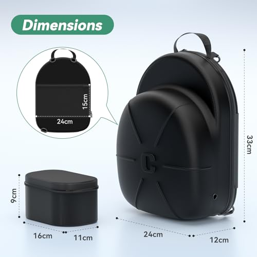 CLESOO Cap Aufbewahrung - Harte Hutschachtel für Baseball Cap mit Abnehmbarem Aufbewahrungstasche - Mützenhalter Organizer Halterung mit Deckel & Verstellbarem Schulterriemen für Reisen Hause