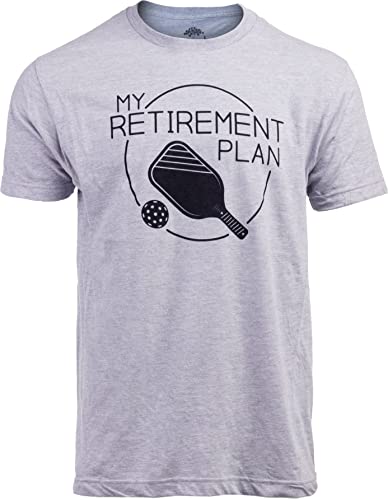 Ann Arbor T-shirt Co. My Retirement Plan: Pickleball | Funny Pickle Ball Player Retiree Paddle Joke Tee for Men - M, Athletic Grey