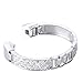 bayite Metal Bands Compatible with Fitbit Alta and Alta HR, Jewelry Bangle Adjustable Bracelet with Rhinestone，(Silver, 5.5" - 7.2")