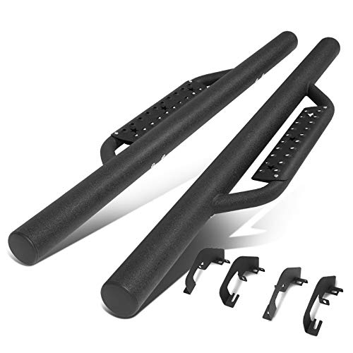 Step Pad Nerf Bar Running Boards Compatible with Silverado Sierra 1500 2500HD 3500HD Regular Cab 2-Door 07-19, Mild Steel, Black Powder Coated