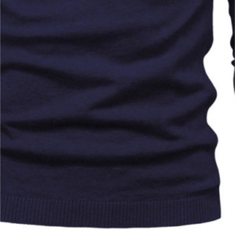 Solid Color Pullover Sweater Men's Semi High Neck Casual Base Sweaters