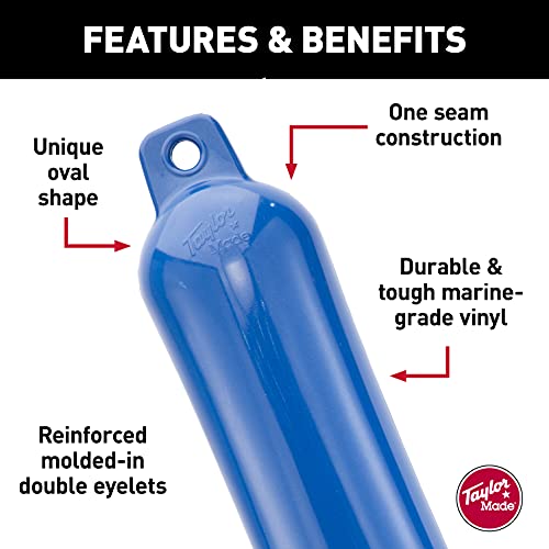Taylor Made Products 41023 Hull Gard Inflatable Vinyl Boat Fender, 6.5 X 23 Inch, Blue #TOP2