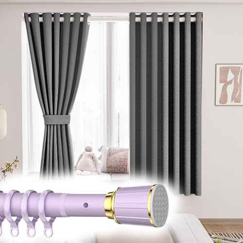 Tringle à rideau de douche télescopique en acier inoxydable extensible sans perçage