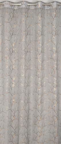 Image of Homefab India Multi Foil Transparent Sheer Curtain - 9 X 4 Feet, Long Door Curtains, Grey, Pack of 1 Piece