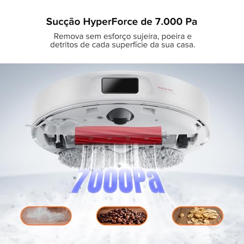 Robô aspirador de pó e passa pano Roborock Qrevo Pro, esfregão de cantos com design FlexiArm, lavage