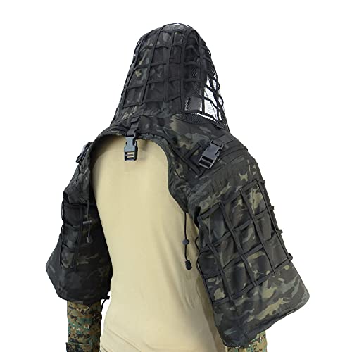 ROCOTACTICAL Sniper Ghillie Suit Foundation, Ripstop, Ghillie Viper Hood, Camouflage Sniper Coat