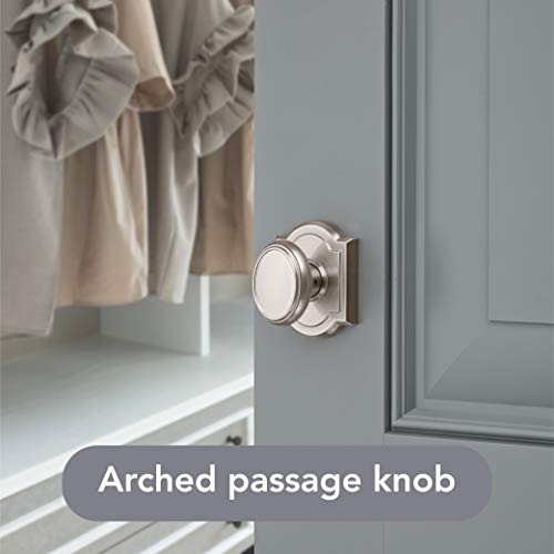 Baldwin Carnaby, Interior Passage Door Knob For Hallway/Closet/Rooms, Non-Locking Door Handle With Microban Protection, In Satin Nickel #TOP2