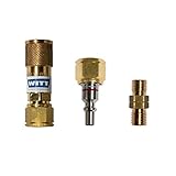 Witt Propangas Schnellkupplung + Stift + Doppelnippel Set 1/4' Linksgewinde Camping Gas Schnellkupplung Gaskupplung Grill Gasgrill Outdoor-Küche
